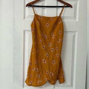 POLLY, vestido corto de verano color mostaza, talla 8